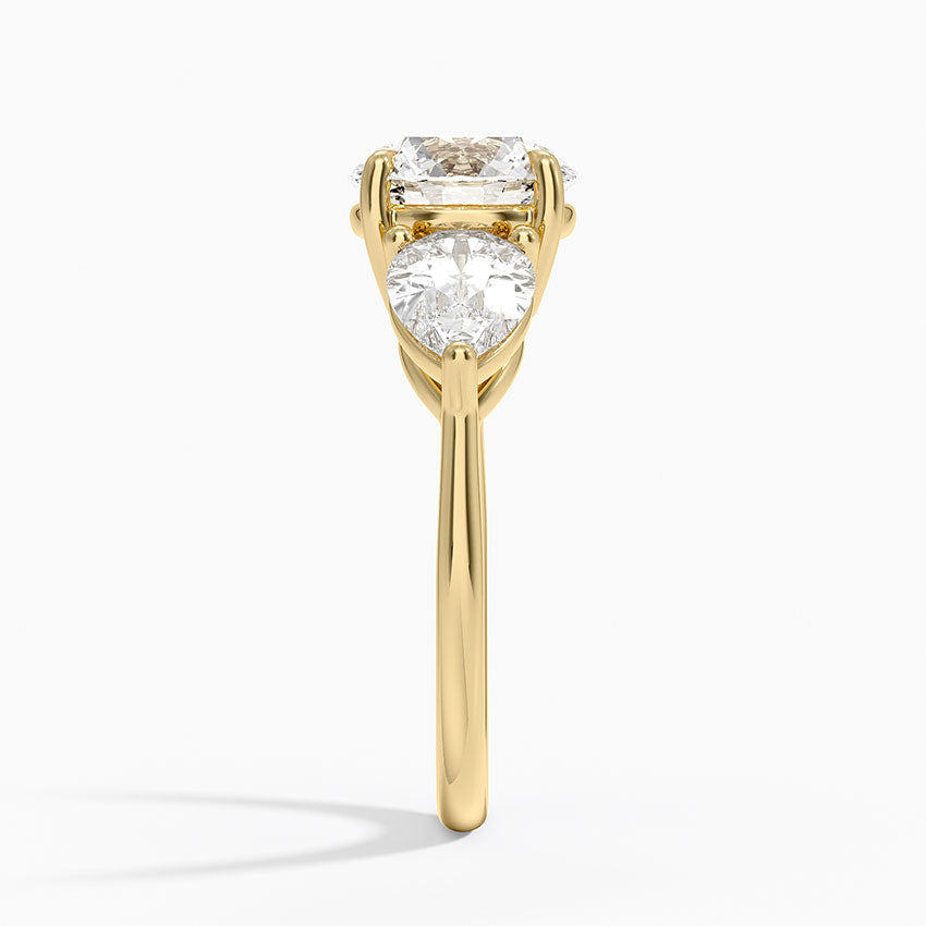 Luxe Opera Three Stone Diamond Ring (1 1/3 ct. tw.) - Round Center Stone