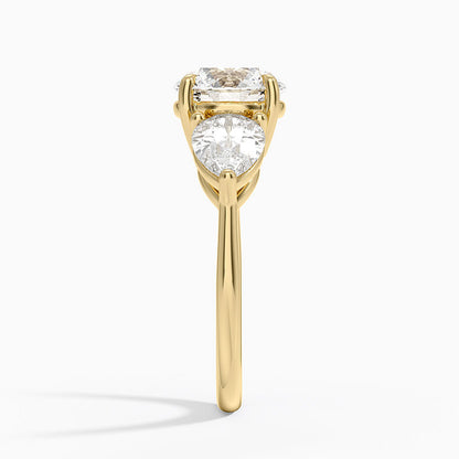 Luxe Opera Three Stone Diamond Ring (1 1/3 ct. tw.) - Round Center Stone
