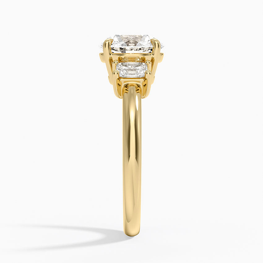 Helena Radiant-Cut Three Stone Diamond Ring (3/8 ct. tw.) - Round Center Stone