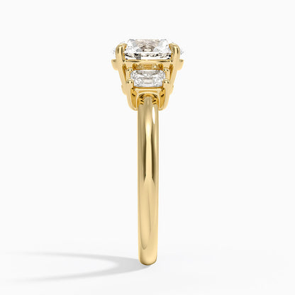 Helena Radiant-Cut Three Stone Diamond Ring (3/8 ct. tw.) - Round Center Stone