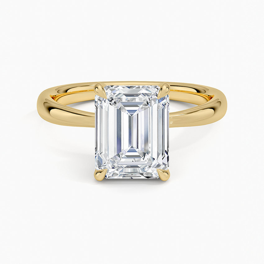 Freesia 2.7mm Solitaire Ring - Emerald Cut Center Stone