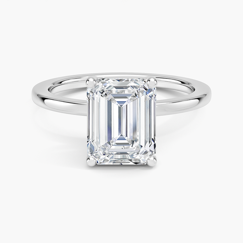 Perfect Fit 1.4mm Solitaire Ring - Emerald Cut Center Stone