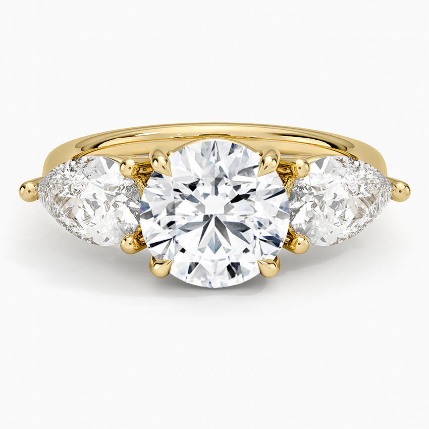 Luxe Opera Three Stone Diamond Ring (1 1/3 ct. tw.) - Round Center Stone
