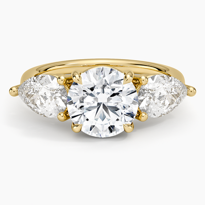 Luxe Opera Three Stone Diamond Ring (1 1/3 ct. tw.) - Round Center Stone