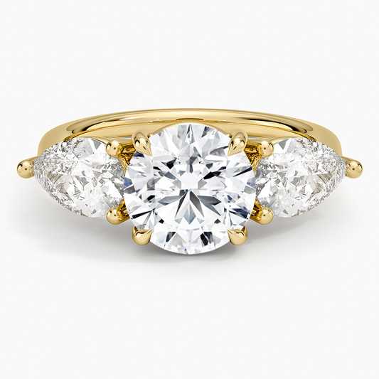 Luxe Opera Three Stone Diamond Ring (1 1/3 ct. tw.) - Round Center Stone