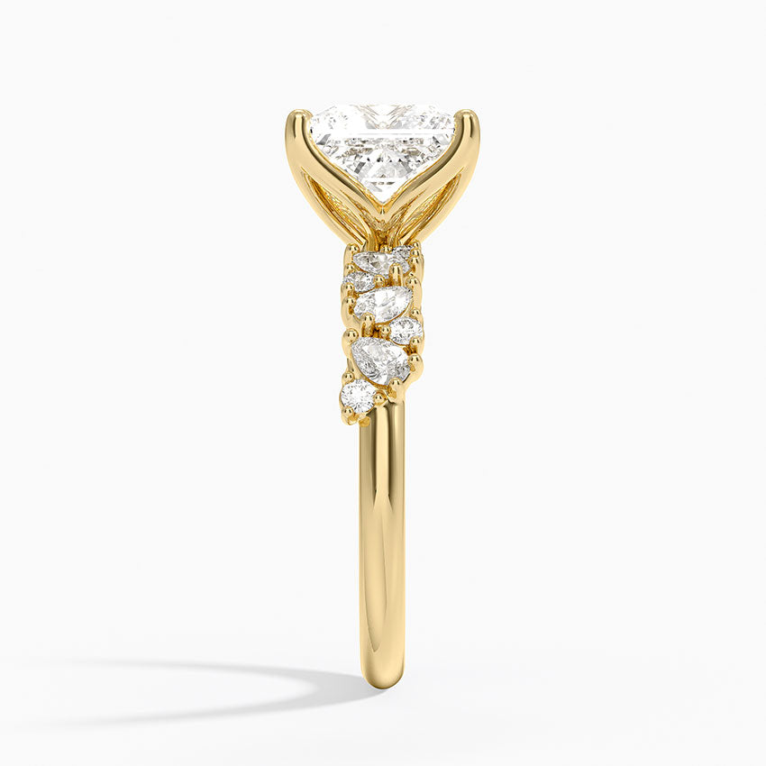 Olivetta Diamond Ring - Princess Cut Center Stone