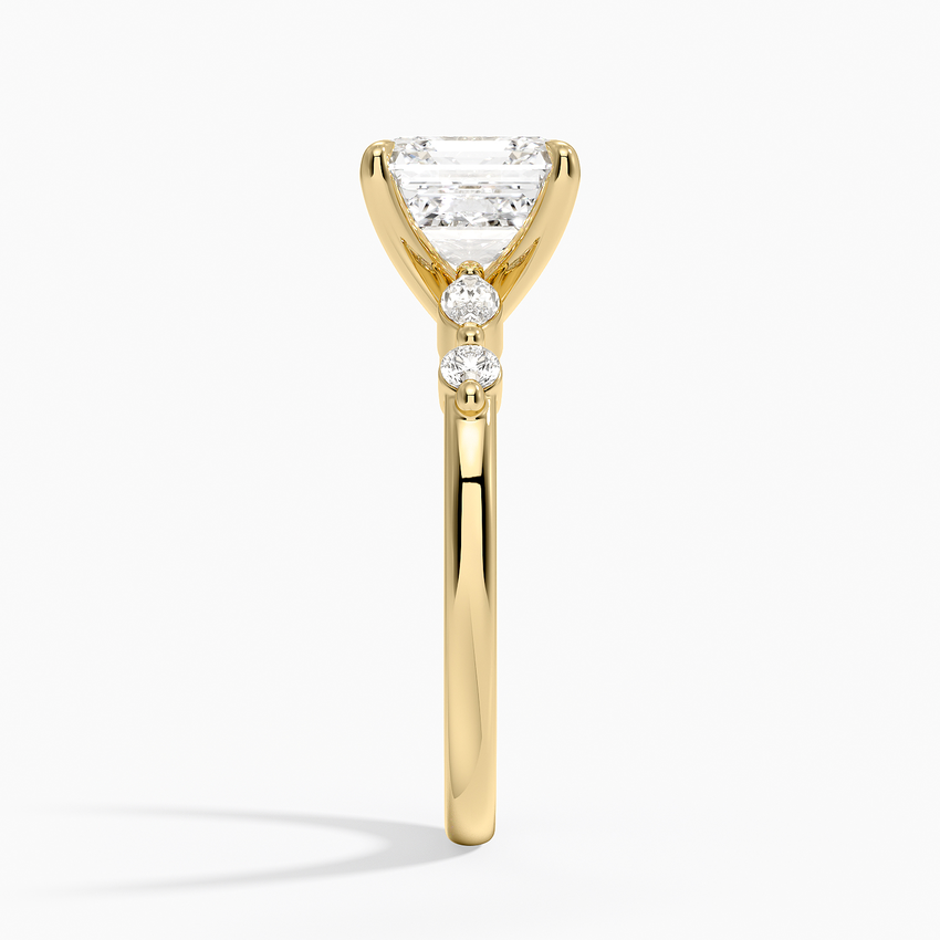 Versailles One-Quarter Coverage Diamond Ring - Asscher Cut Center Stone