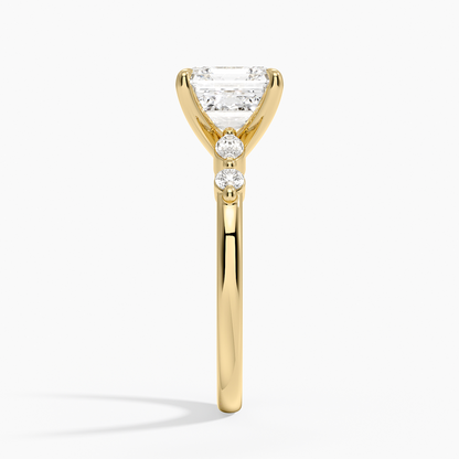Versailles One-Quarter Coverage Diamond Ring - Asscher Cut Center Stone
