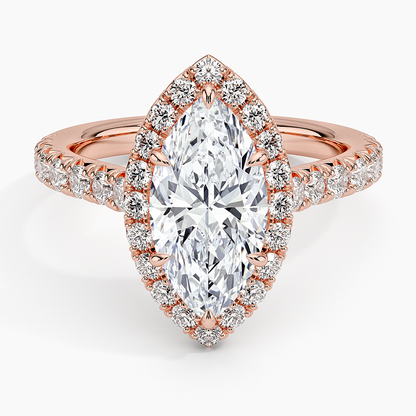 Sienna Halo Half Coverage Diamond Ring (2/3 ct. tw.) - Marquise Center Stone