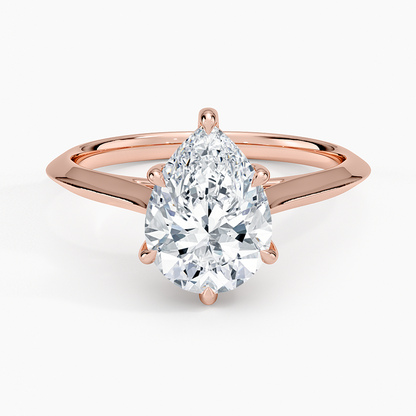Piper Knife Edge Solitaire Ring - Pear Center Stone