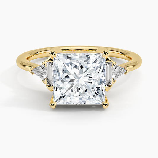 Edie Art Deco Diamond Ring (1/4 ct. tw.) - Princess Cut Center Stone