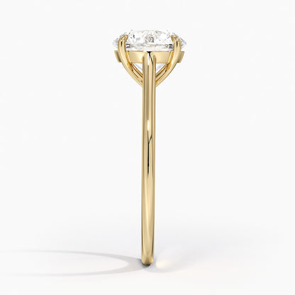 1.4mm Provence Solitaire Ring - Round Center Stone