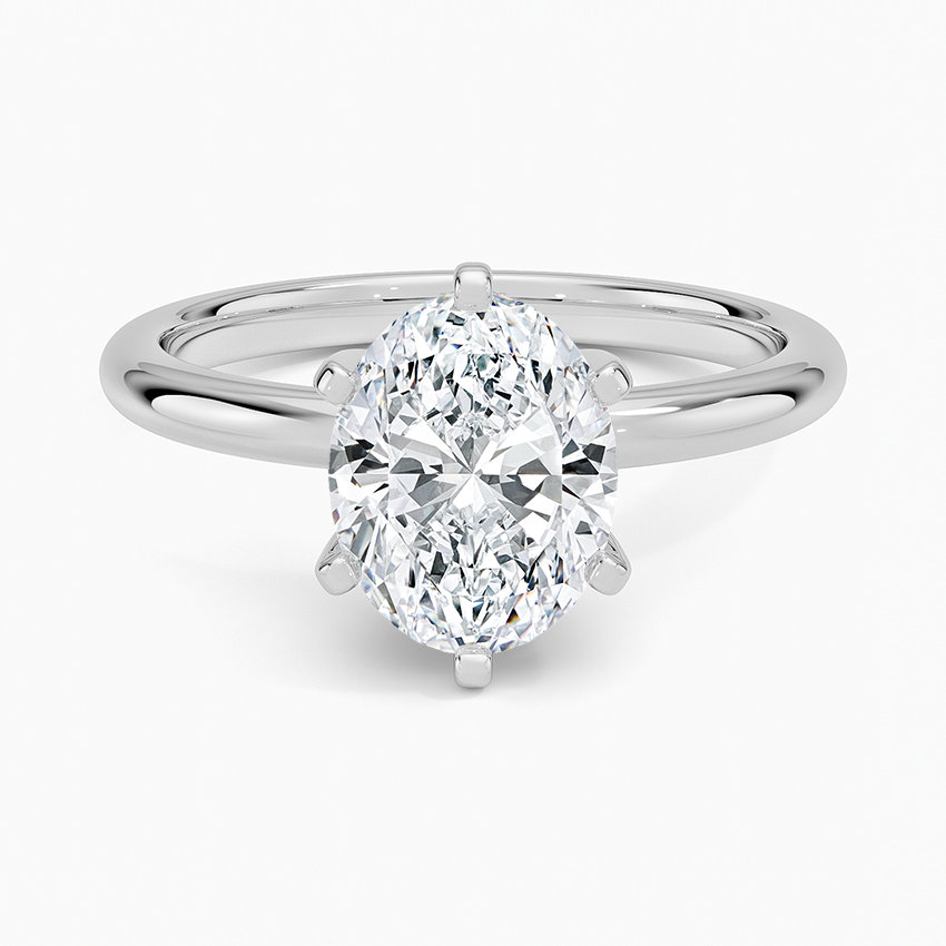 Comfort Fit 2mm Six-Prong Solitaire Ring - Oval Center Stone
