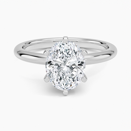 Comfort Fit 2mm Six-Prong Solitaire Ring - Oval Center Stone