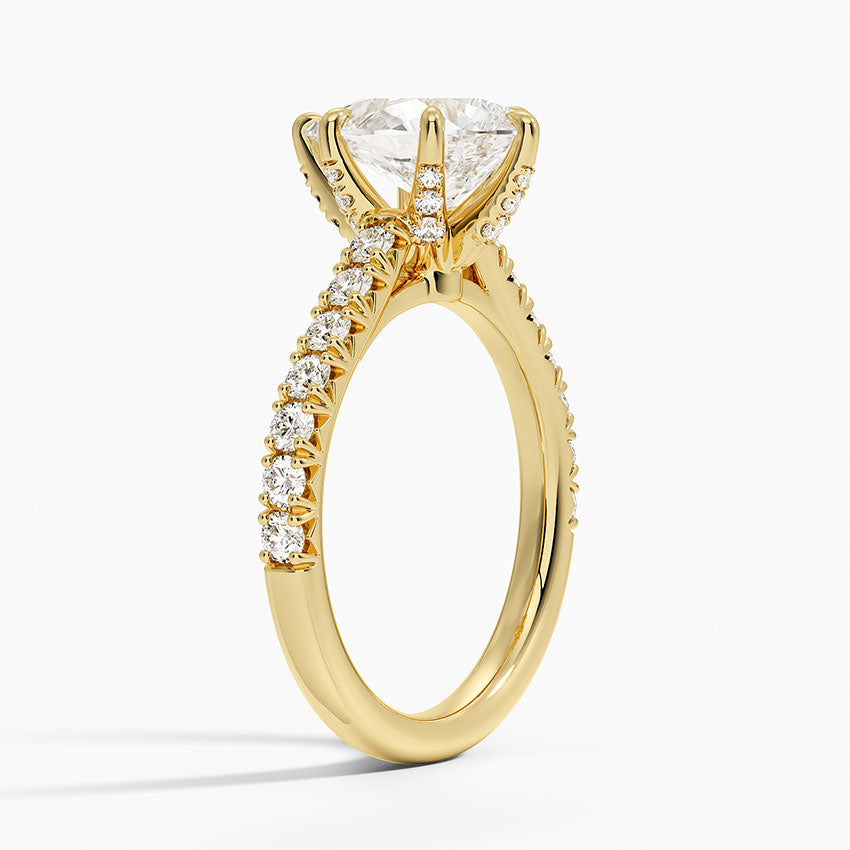 Sienna Half Coverage Hidden Accents Diamond Ring (1/2 ct. tw.) - Pear Cut Center Stone