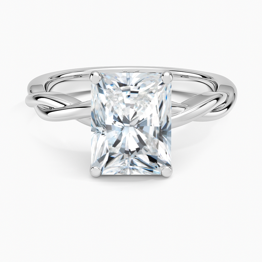 Twisted Vine Solitaire Ring - Radiant Cut Center Stone
