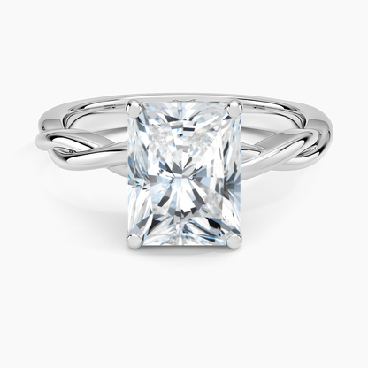 Twisted Vine Solitaire Ring - Radiant Cut Center Stone
