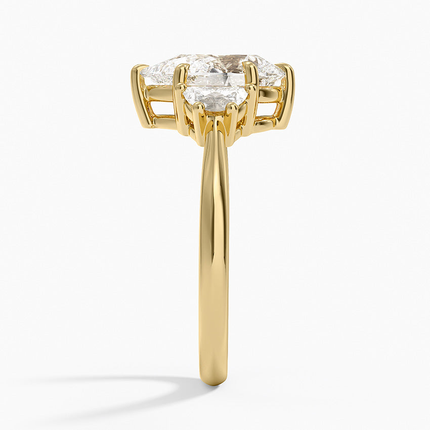 Half Moon Three Stone Diamond Ring (1/4 ct. tw.) - Pear Center Stone