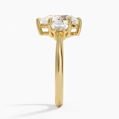 Half Moon Three Stone Diamond Ring (1/4 ct. tw.) - Pear Center Stone