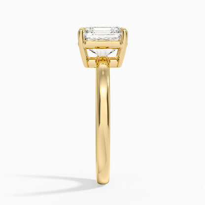 Dara Low-Profile Solitaire Ring - Asscher Cut Center Stone