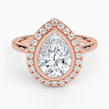 Bezel Halo Diamond Ring (1/4 ct. tw.) - Pear Center Stone