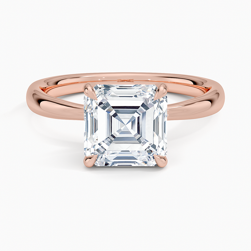 Freesia 2.7mm Solitaire Ring - Asscher Cut Center Stone