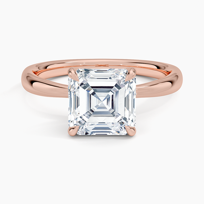 Freesia 2.7mm Solitaire Ring - Asscher Cut Center Stone