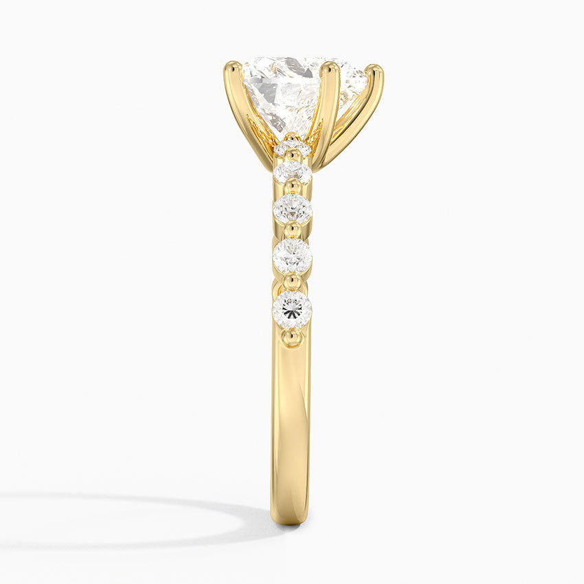 Marseille Half Coverage Diamond Ring (1/4 ct. tw.) - Heart Cut Center Stone