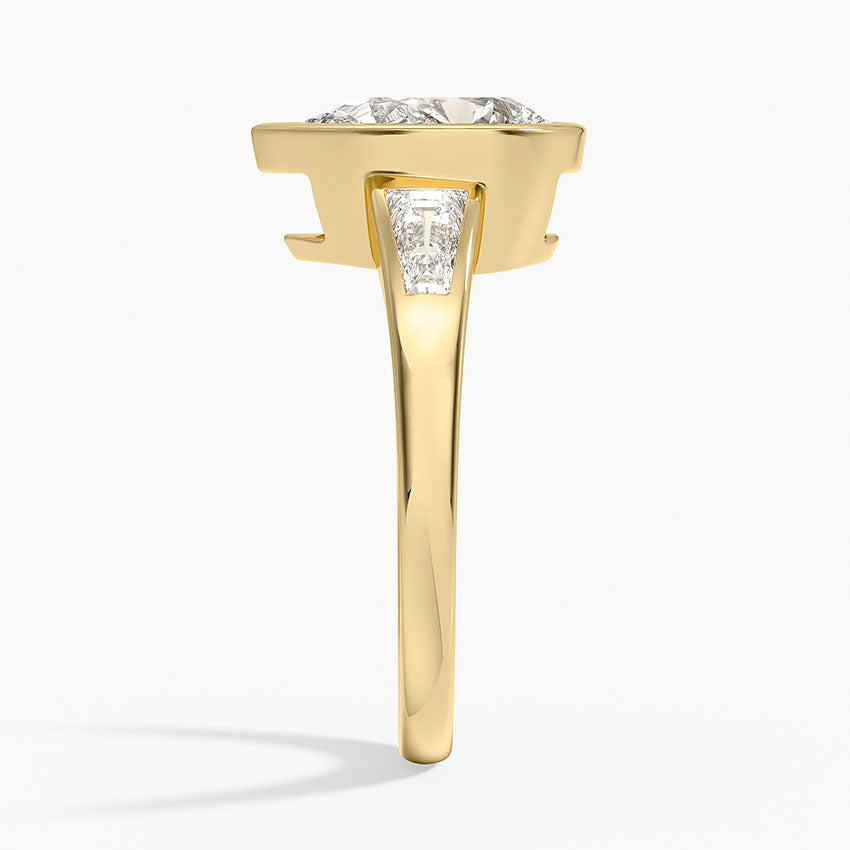Hayes Three Stone Baguette Diamond Ring (1/2 ct. tw.) - Pear Cut Center Stone