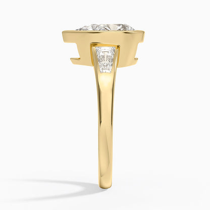 Hayes Three Stone Baguette Diamond Ring (1/2 ct. tw.) - Pear Cut Center Stone
