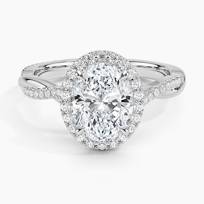 Petite Twisted Vine Halo Diamond Ring (1/4 ct. tw.) - Oval Center Stone