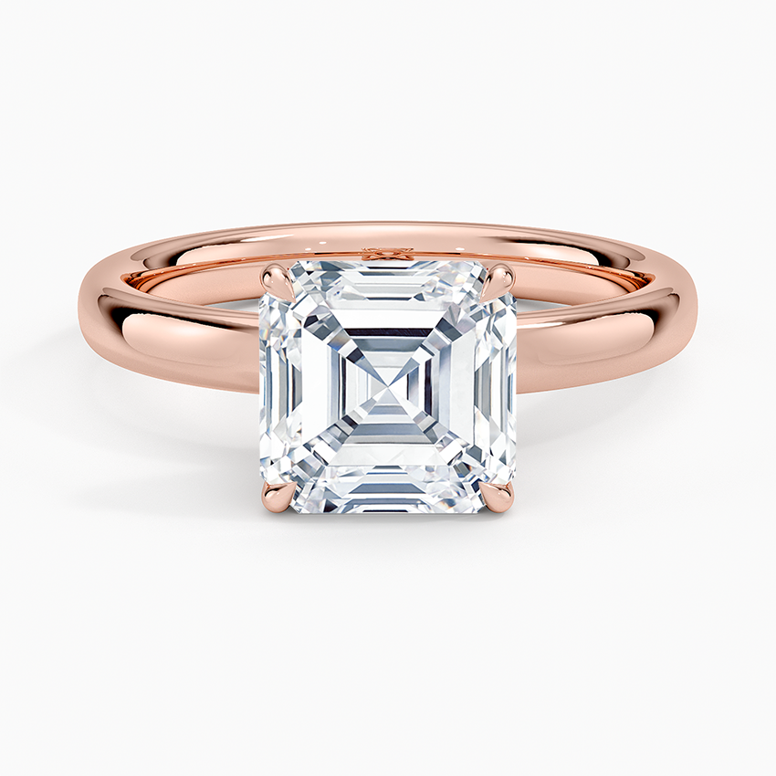 Elodie 2.5mm Solitaire Ring - Asscher Cut Center Stone