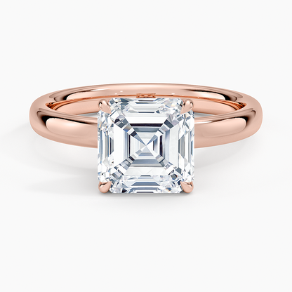 Elodie 2.5mm Solitaire Ring - Asscher Cut Center Stone