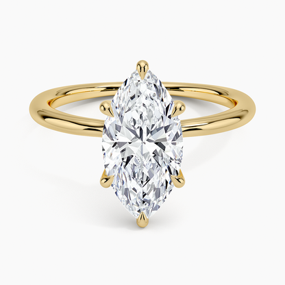 Freesia Six-Prong Solitaire Ring - Marquise Cut Center Stone