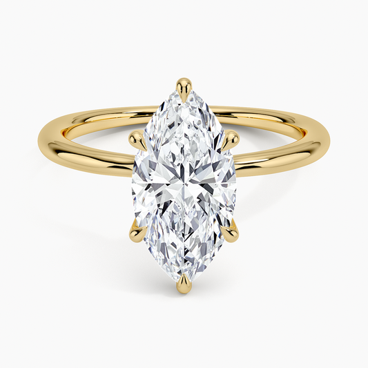Freesia Six-Prong Solitaire Ring - Marquise Cut Center Stone