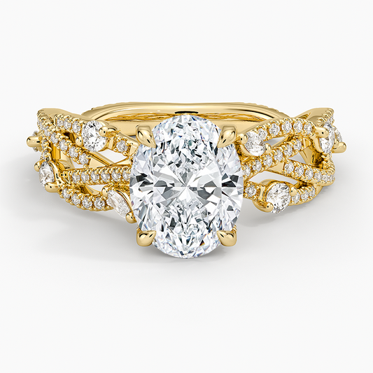 Grand Secret Garden Diamond Ring - Oval Center Stone