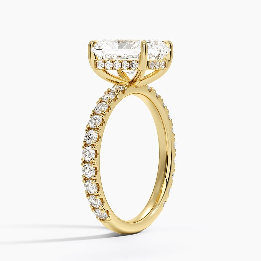 Grand Perfect Fit Three-Quarter Diamond Ring - Radiant Cut Center Stone