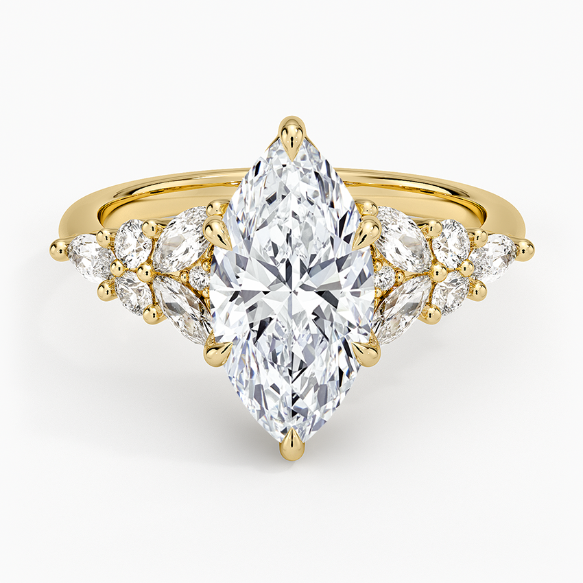 Nadia Taper Diamond Ring - Marquise Center Stone