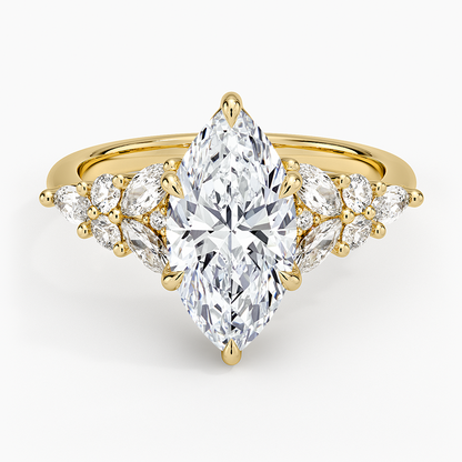 Nadia Taper Diamond Ring - Marquise Center Stone