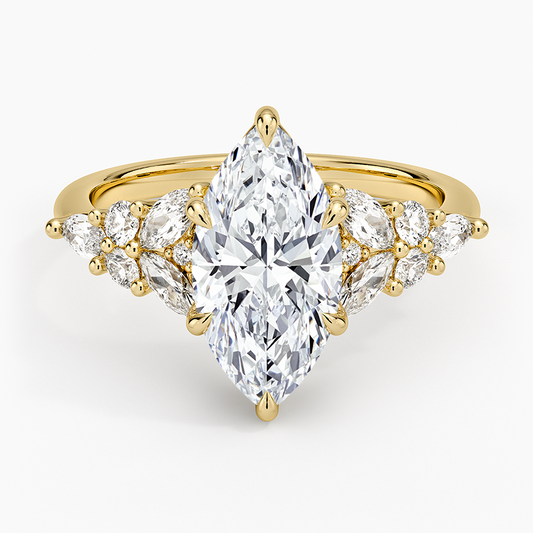 Nadia Taper Diamond Ring - Marquise Center Stone