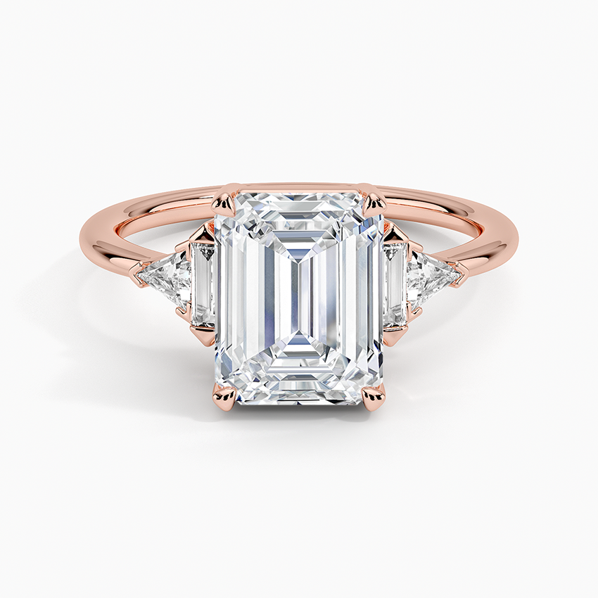 Edie Art Deco Diamond Ring (1/4 ct. tw.) - Emerald Cut Center Stone