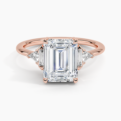 Edie Art Deco Diamond Ring (1/4 ct. tw.) - Emerald Cut Center Stone