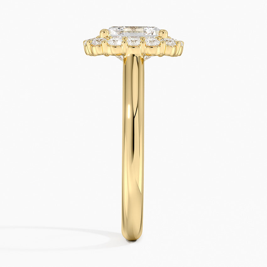 Lotus Flower Halo Diamond Ring (1/4 ct. tw.) - Asscher Cut Center Stone