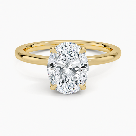 Petal 1.5mm Diamond Ring - Oval Center Stone
