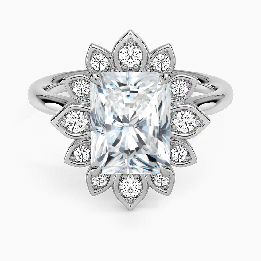 Fiore Halo Diamond Ring (1/4 ct. tw.) - Radiant Cut Center Stone