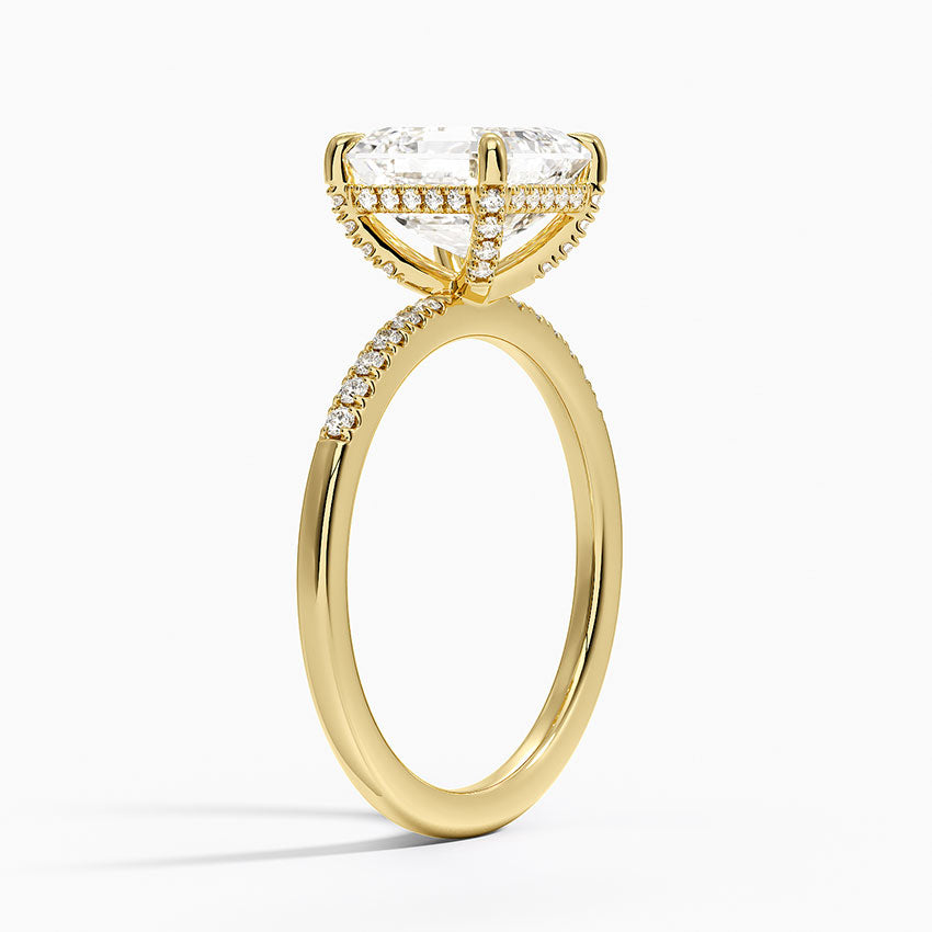 Viviana One-Quarter Coverage Diamond Ring - Asscher Cut Center Stone