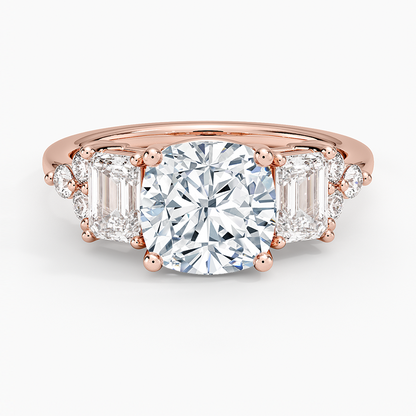 Sabine Cluster Diamond Ring (1 ct. tw.) - Cushion Cut Center Stone