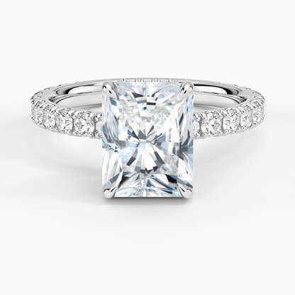 Grand Perfect Fit Three-Quarter Diamond Ring - Radiant Cut Center Stone