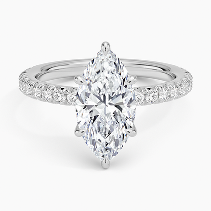 Amelie Three-Quarter Coverage Diamond Ring - Marquise Center Stone