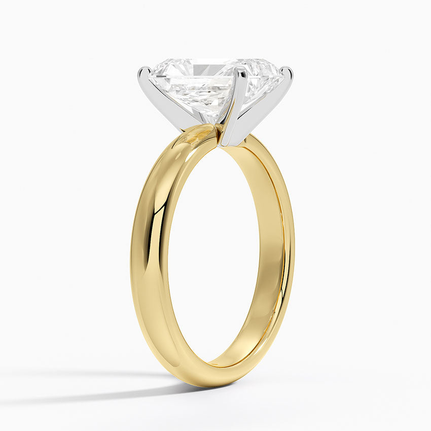 Comfort Fit 3mm Ring - Radiant Cut Center Stone